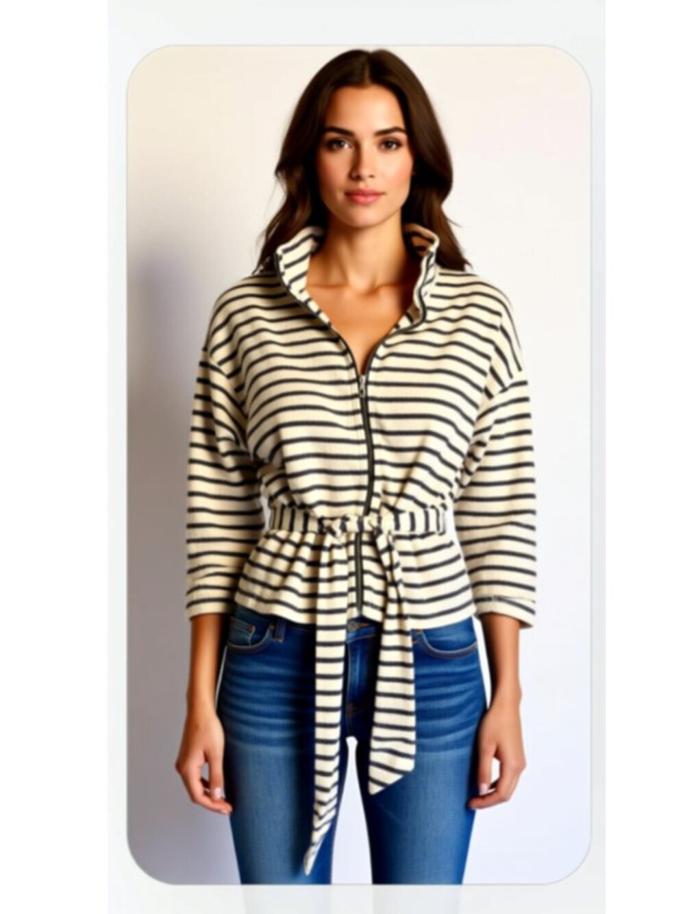 Liz Claiborne Jacket Size XL, Navy & White (C50)